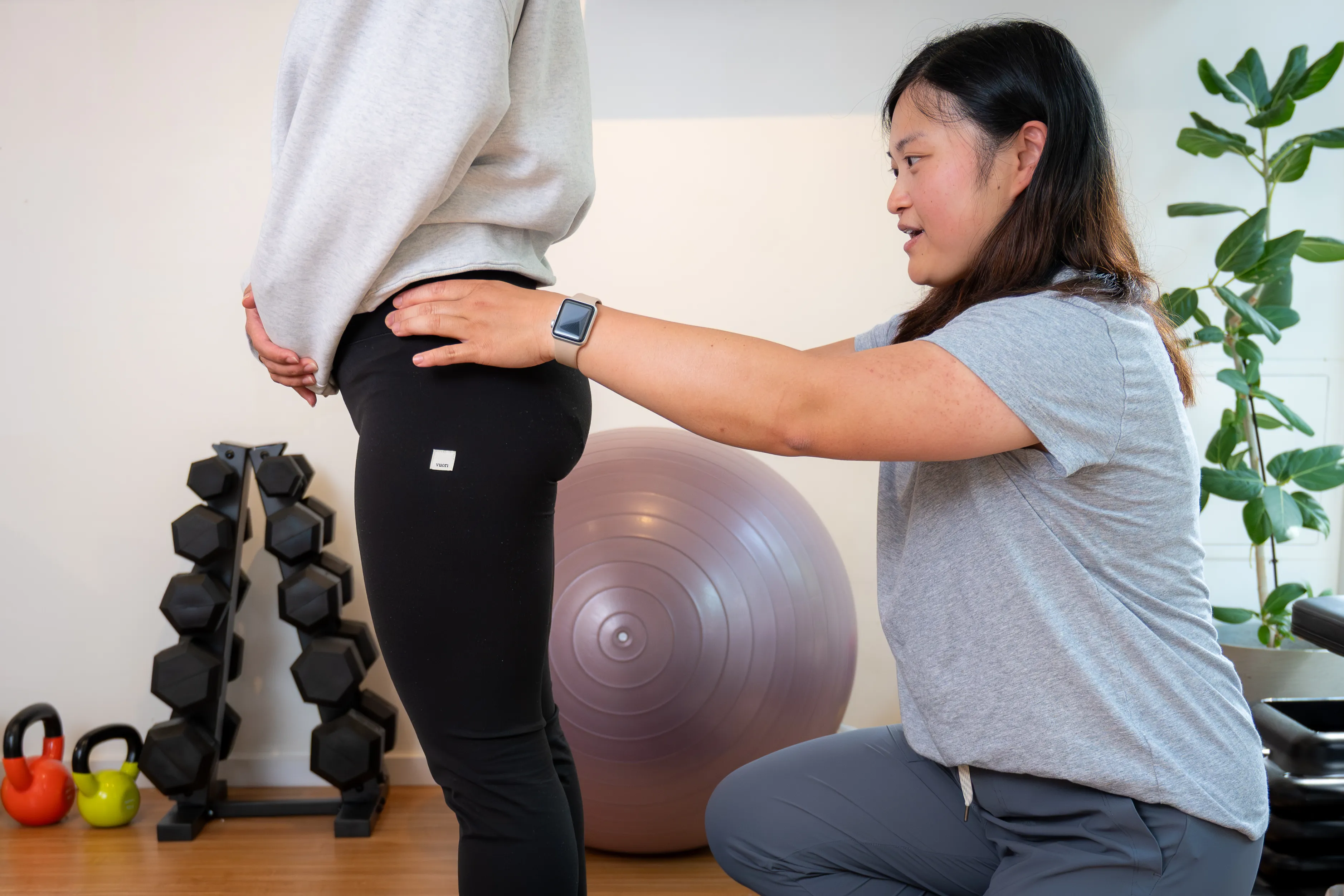 Manual therapy on patient's lower back